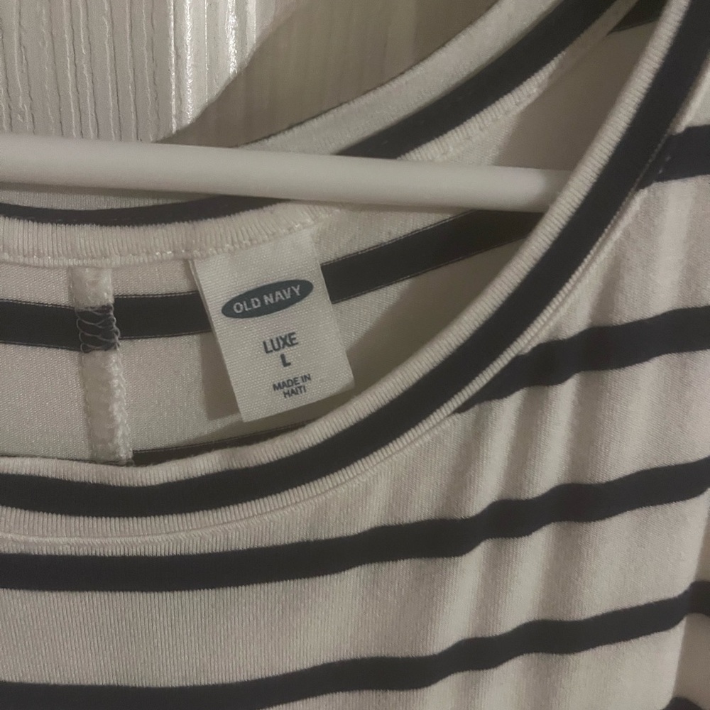 Old Navy Luxe Navy and White Striped Top